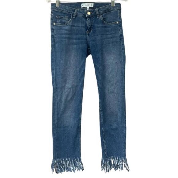 Mango Alice Cropped Fringe Jeans 2 - Picture 4 of 7